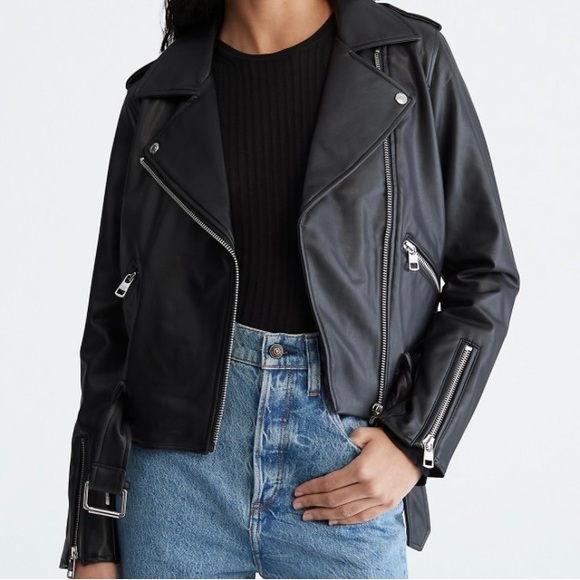 Calvin Klein leatherette jacket  -  Veste similicuir Calvin Klein - Picture 3 of 4